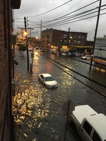 Torrential Rain Causes Multiple Streets To Flood In Newark