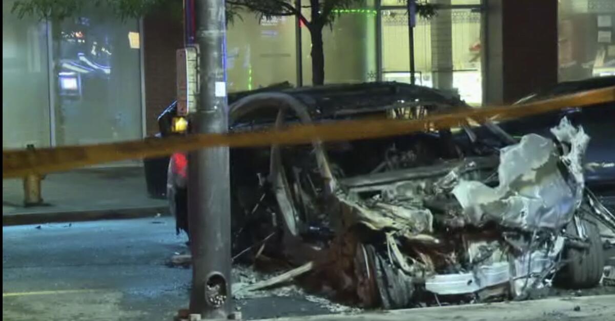 Police Pursuit Ends In Fiery Crash In Newark's Ironbound Section