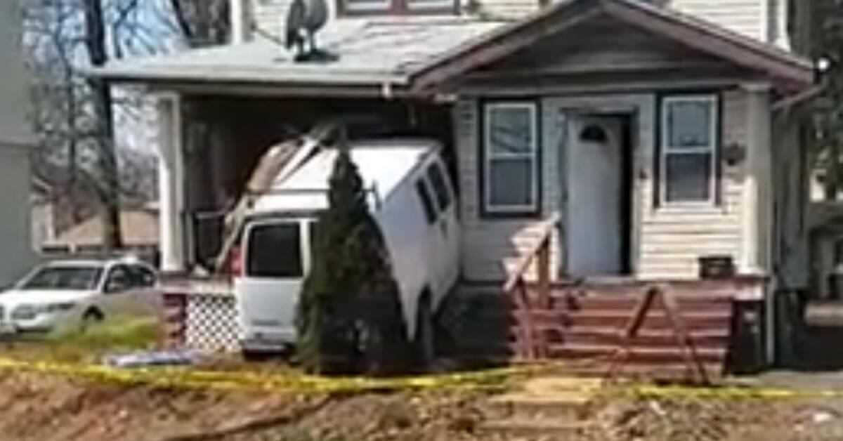 Van Crashes Into House In Hillside